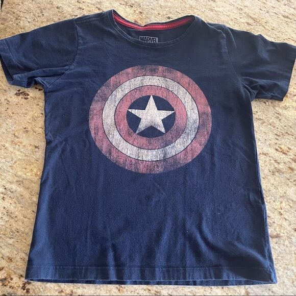Marvel Captain America t-shirt, youth 9-10, blue - Picture 4 of 5
